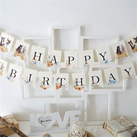 Happy Birthday Banner Horse Banner Horse Birthday Decor - Etsy