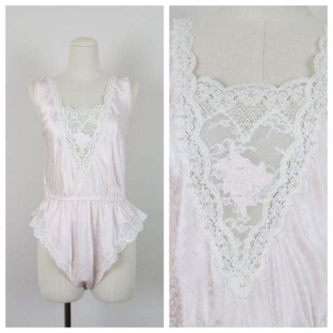 Vintage S S Teddy Lingerie Slip Step In Bodysuit Babydoll Swan Song Vintage