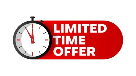 Limited Time Offer Vector Design In Red And Black With Stop Watch