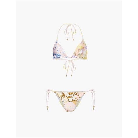 Zimmermann Pop Mini Triangle Bikini Set M Spliced Editorialist