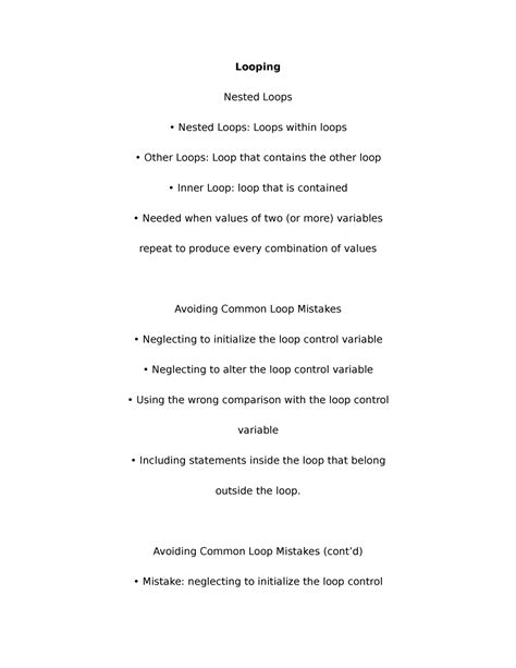 looping examples looping nested loops nested loops loops