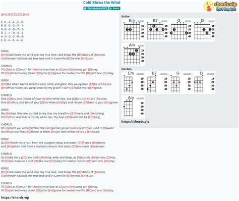 Chord: Cold Blows the Wind - tab, song lyric, sheet, guitar, ukulele | chords.vip