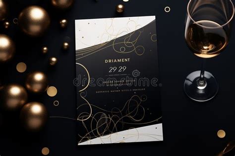 Stylish And Modern New Years Party Invitation Stock Illustration