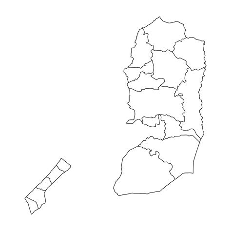 Premium Vector Palestine Map With Administrative Divisions Vector