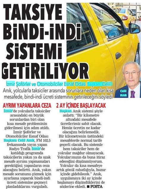 Basında Biz İzmir Şoförler ve Otomobilciler Esnaf Odası