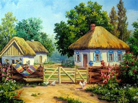 Онлайн пазл «Деревенский пейзаж