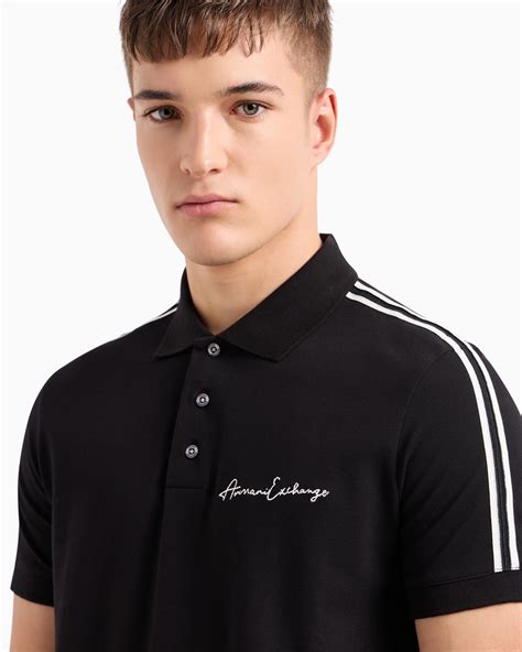 Regular Fit Polo Shirt With Signature Logo Armani Exchange