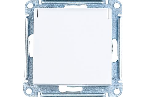 Розетка Systeme Electric AtlasDesign Белый с заземлением со шторками с ...
