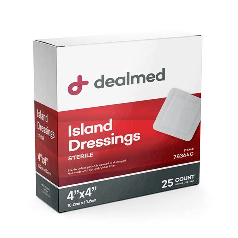 Buy Dealmed Sterile Bordered Gauze Island Dressings 25 Count 4 X 4