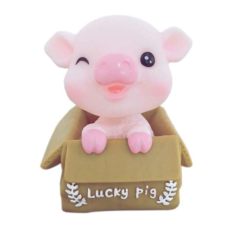 Фигурка свиньи с трясущейся головой игрушки украшение на приборной ...
