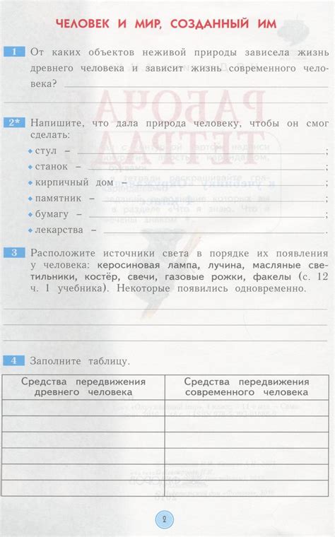 ГДЗ: Окружающий мир 4 класс Дмитриева, Казаков - Рабочая тетрадь