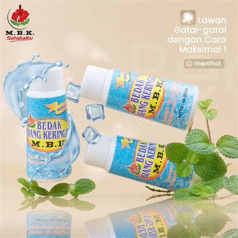 Bedak Biang Keringat Mbk Biru With Menthol Kemasan Botol 60 Gr Lazada