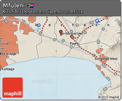 Free Shaded Relief Map of Mfuleni