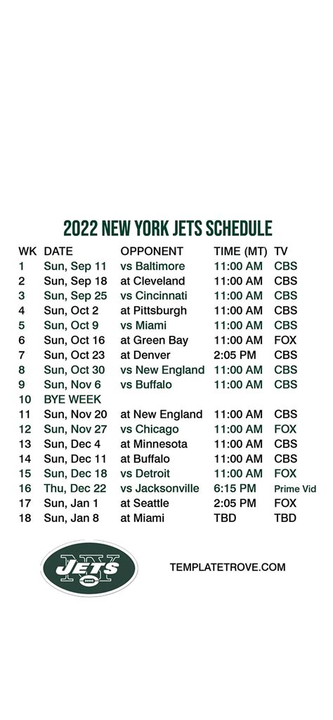 2022 2023 New York Jets Lock Screen Schedule For Iphone 6 7 8 Plus