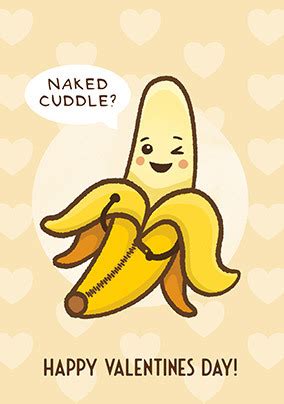 Naked Cuddle Banana Valentine S Day Card Funky Pigeon
