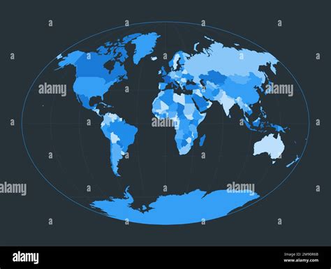 World Map Fahey Pseudocylindrical Projection Futuristic World