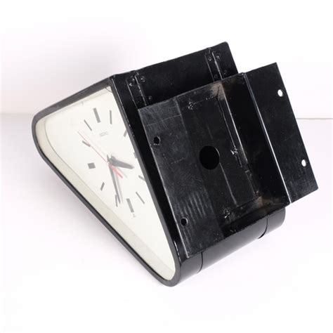 A Late 20th Century Black Painted Metal Cased Seiko Ships Wall Clock