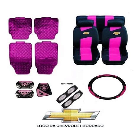 Kit Rosa Capa Banco Volante Pedaleira Tapete P Corsa Prisma Shopee