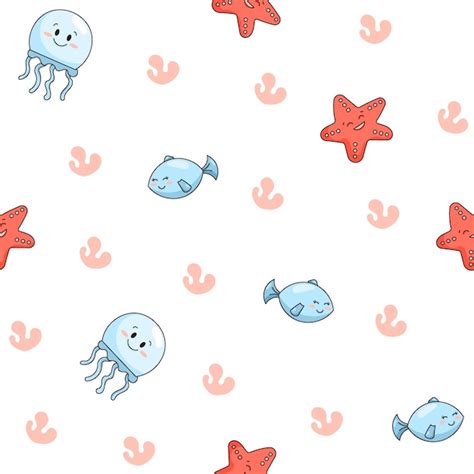 Animales Acuáticos De Dibujos Animados Vector Premium
