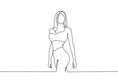 Female Nude Body Line Art Drawing Woman Body One Line Art Minimalist Canvas Prints For The Wall