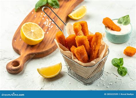 Fried Fish Sticks Fish Fingers With Lemon Restaurant Menu Cookbook