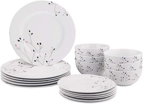 VEWEET Série AUDRIE Service de Table Complet en Porcelaine Assiette