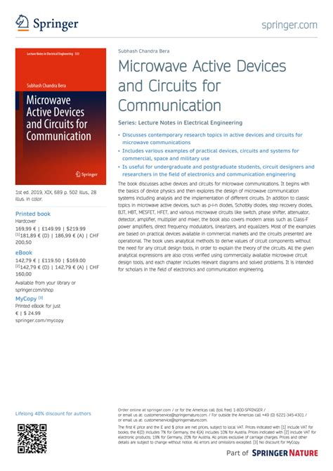 Pdf Microwave Active Devices And Circuits For Communication