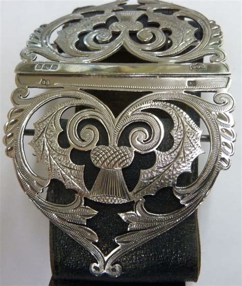 Scottish Thistle Solid Silver Nurses Buckle Brook Son Edinburgh