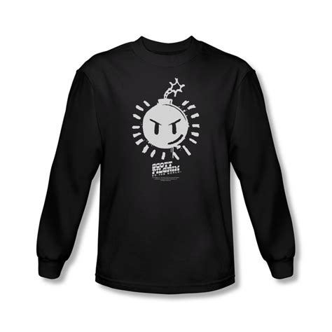 Scott Pilgrim Vs The World Shirt Sex Bob Omb Logo Long Sleeve Black Tee Scott Pilgrim Vs The