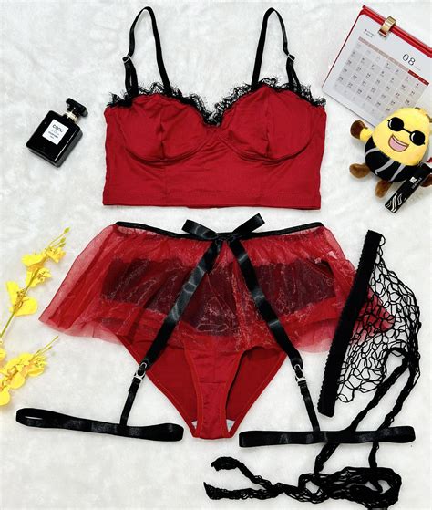 Generic New Sexy Lingerie Suit Sexy Seduction Tulle Skirt Underwear With Stockings Sexy Suit