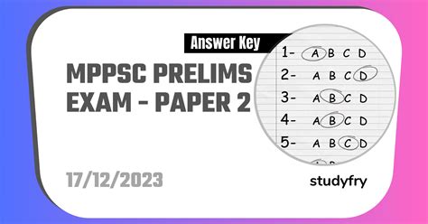 Mppsc Pre Csat Exam Paper December Paper Answer Key