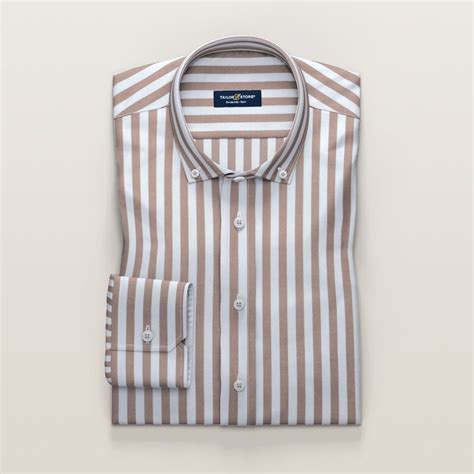 Brown Striped Dress Shirt Tailor Store®