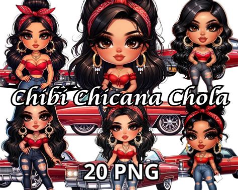 Chibi Chicana Chola Png Chicana Clipart Chibi Dolls Png Chibi Girl Png Latina Woman Png