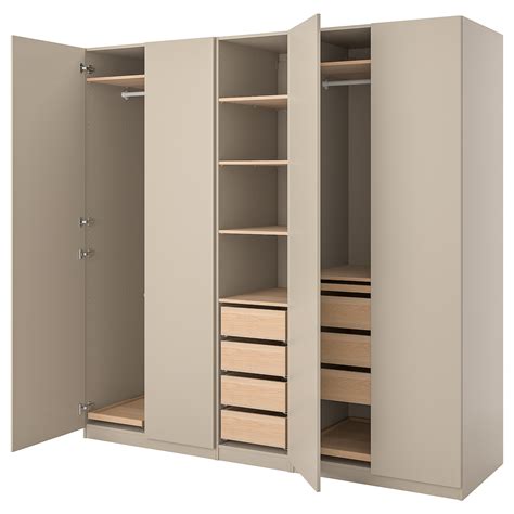 Pax Forsand Wardrobe Combination Beige White Stained Oak Effect