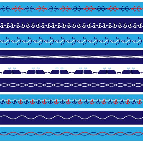 Nautical Borders Patterns 341002 Vector Art at Vecteezy