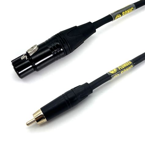 Sonic Plumber Black and Gold XLR Female to RCA Cable