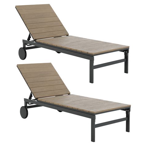 NATERIAL - Lot de 2 bains de soleil SAN DIEGO - 2 x Relax de jardin ...
