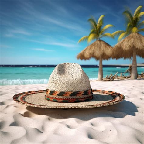 Premium AI Image | illustration of mexico sombrero on the beach ...