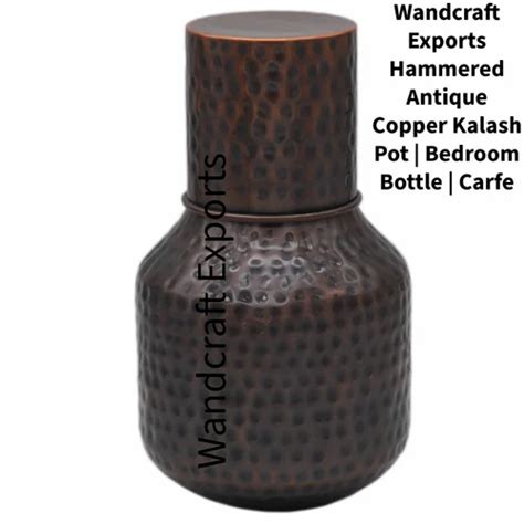 Wandcraft Exports Hammered Antique Copper Kalash Pot Bedroom Bottle