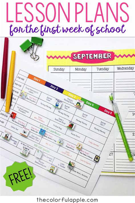 A Full Week Of Back To School Lesson Plans For Free Includes All Links