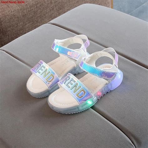 Kids Led Sandals Light Up Children Summer Shoes Glowing Sandals For