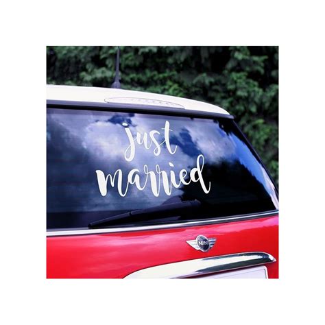 Sticker Voiture Mariage Just Married Modern Confetti