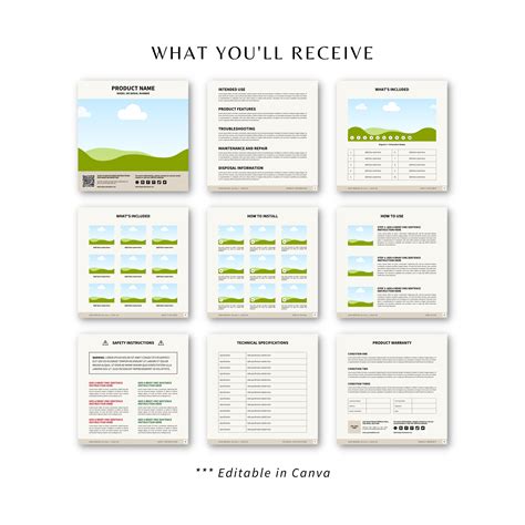 User Manual Template | Product Instruction Manual Template | User Guide