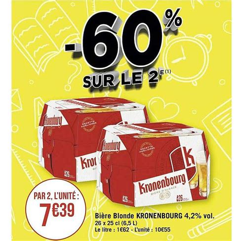 Promo Bière Blonde Kronenbourg 4 2 Vol chez Géant iCatalogue fr