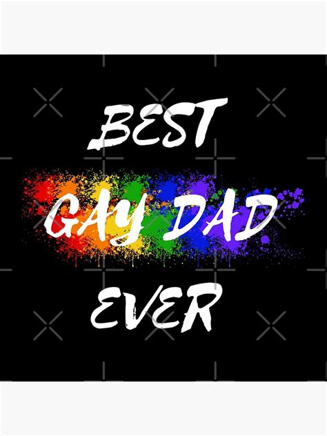 Póster El mejor papá gay de todos los colores del arco iris para padres orgullosos en negro de