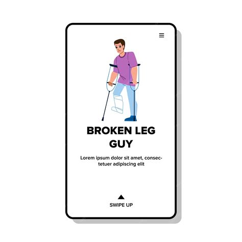 Premium Vector | Fracture leg guy vector