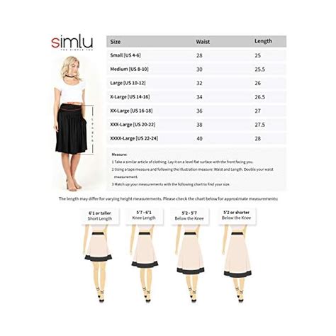 Simlu Womens Regular And Plus Size Skirt With Pockets Below The Knee