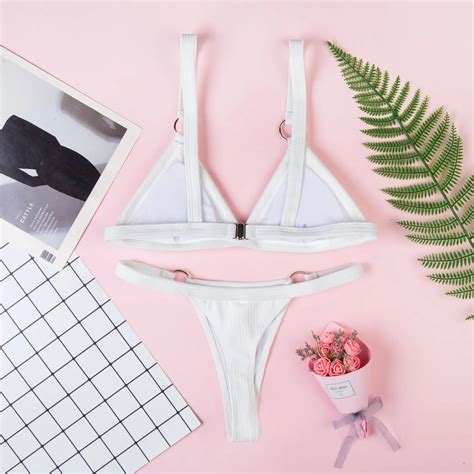 Sp Wholesale Women String Miini Thong Bikini With Rings Swimwear Bikini Set Modest Swimwear