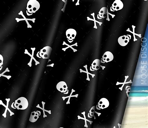 Gothic Bikini Black Skull Jolly Roger Skull And Crossbones Recycled High Waisted Bikini Goth