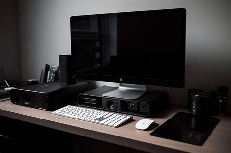 Premium Photo | A clean and unambiguous photograph of a minimalist desktop computer setup